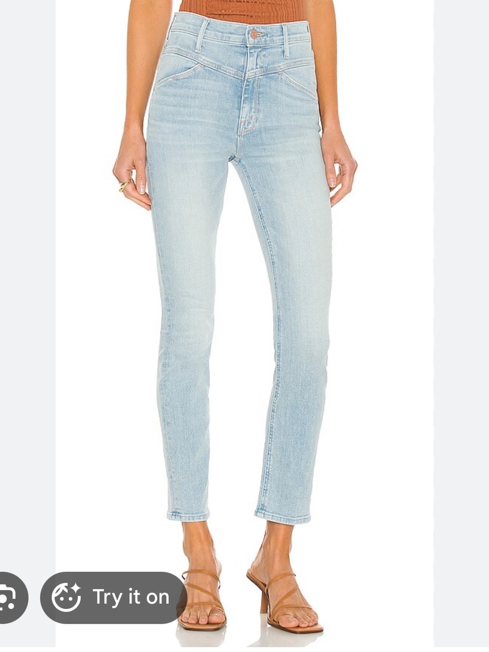MOTHER The Dazzler Yoke Front Ankle in "Lots of Free Hugs" wash size 27